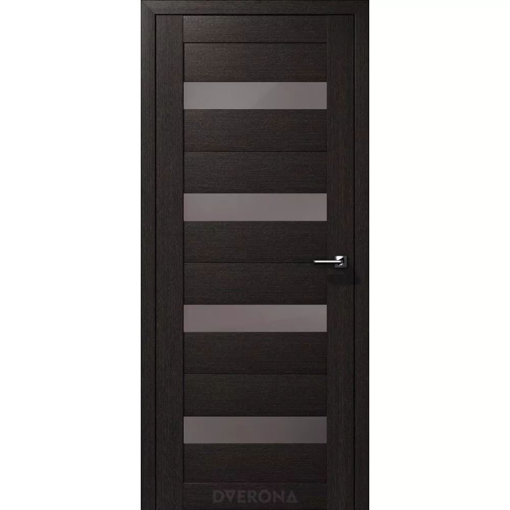 Межкомнатная дверь DVERONA Альфа 5 (Цвет: орех бисмарк; Стекло: графит)