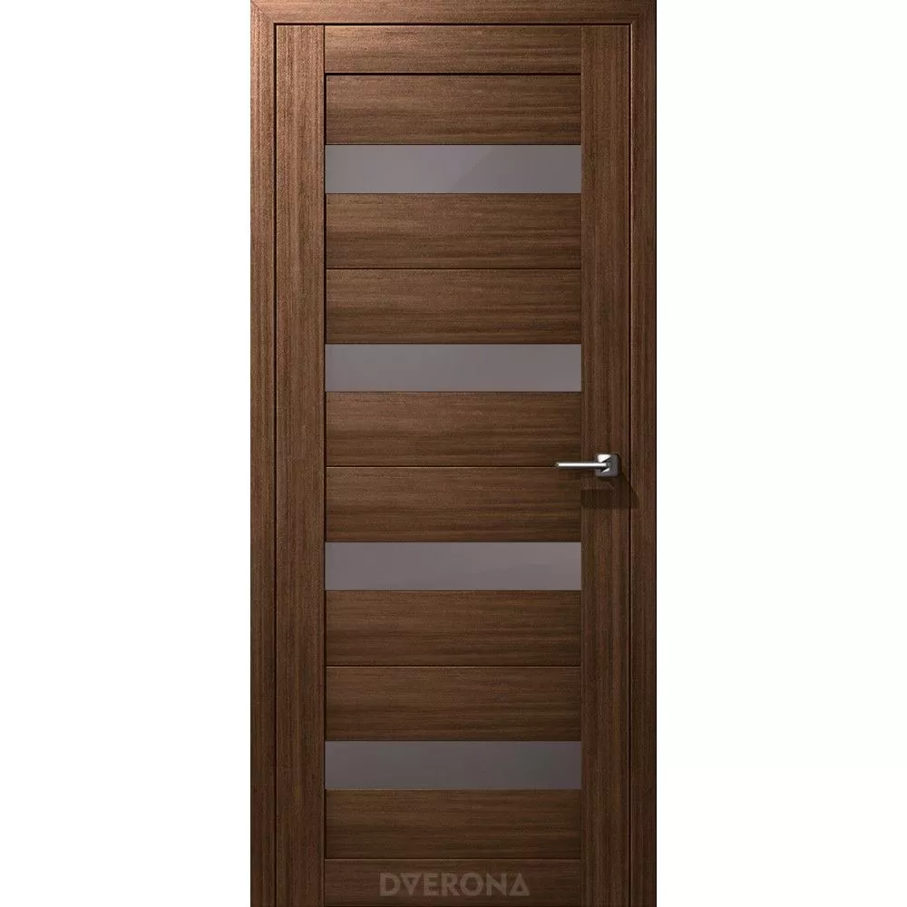 Межкомнатная дверь DVERONA Альфа 5 (Цвет: грецкий орех; Стекло: сатин графит)